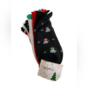 Christmas Socks Womens 9-11 PKG of 6 Different Patterns NWT by LeGale